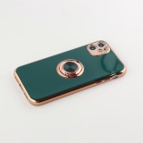 Coque Samsung Galaxy S24 - Gel Bronze avec anneau - Vert foncé