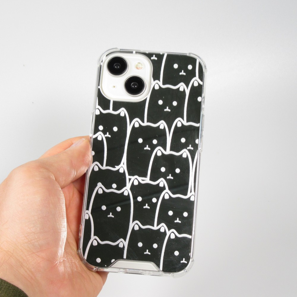 iPhone 11 Case Hülle - Gummi Bumper Katzen Spiegel - Transparent