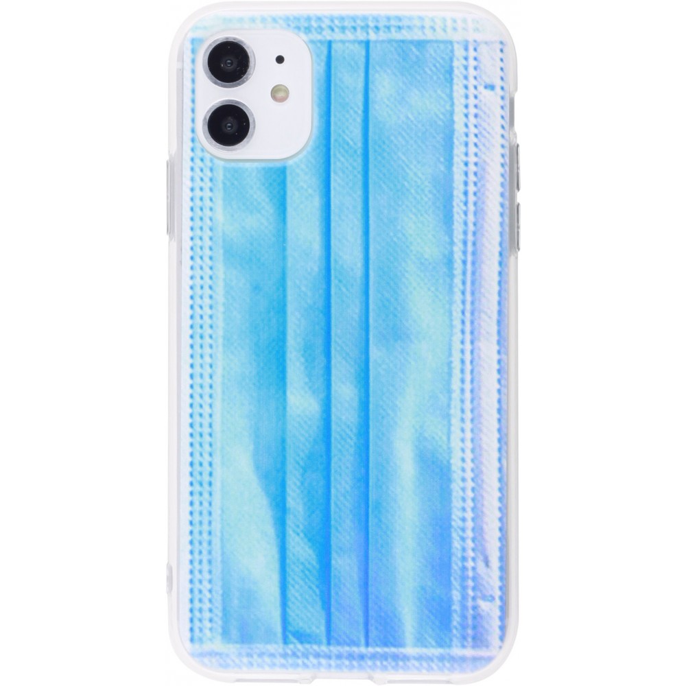 Hülle iPhone 11 - Gummi chirurgische Maske blau