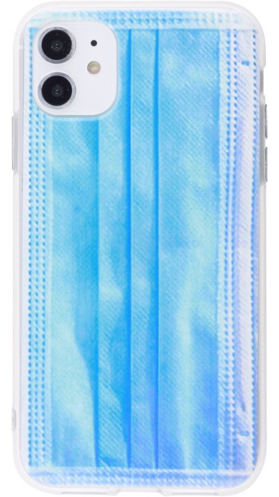 Coque iPhone 11 - Gel masque chirurgical - Bleu