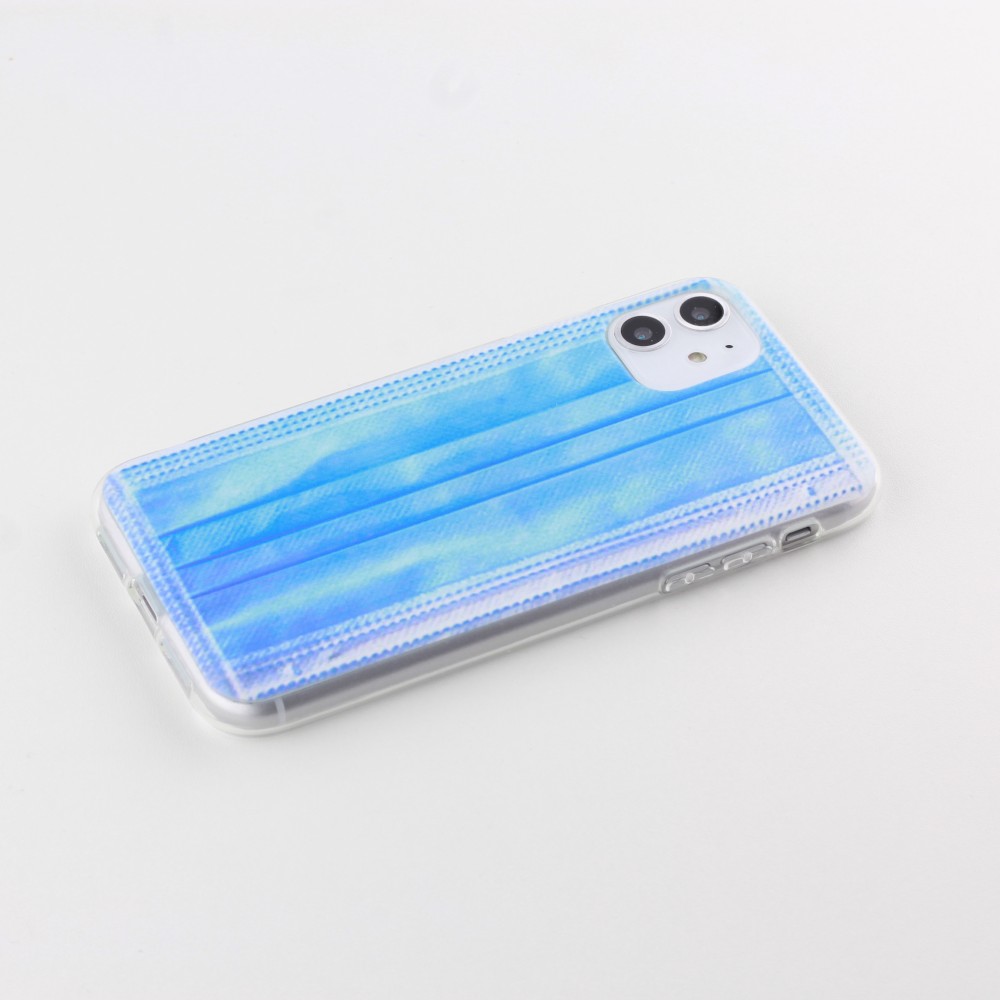Hülle iPhone 11 - Gummi chirurgische Maske blau