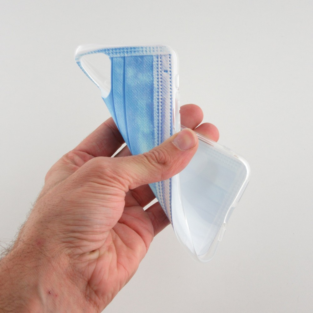 Hülle iPhone 11 - Gummi chirurgische Maske blau