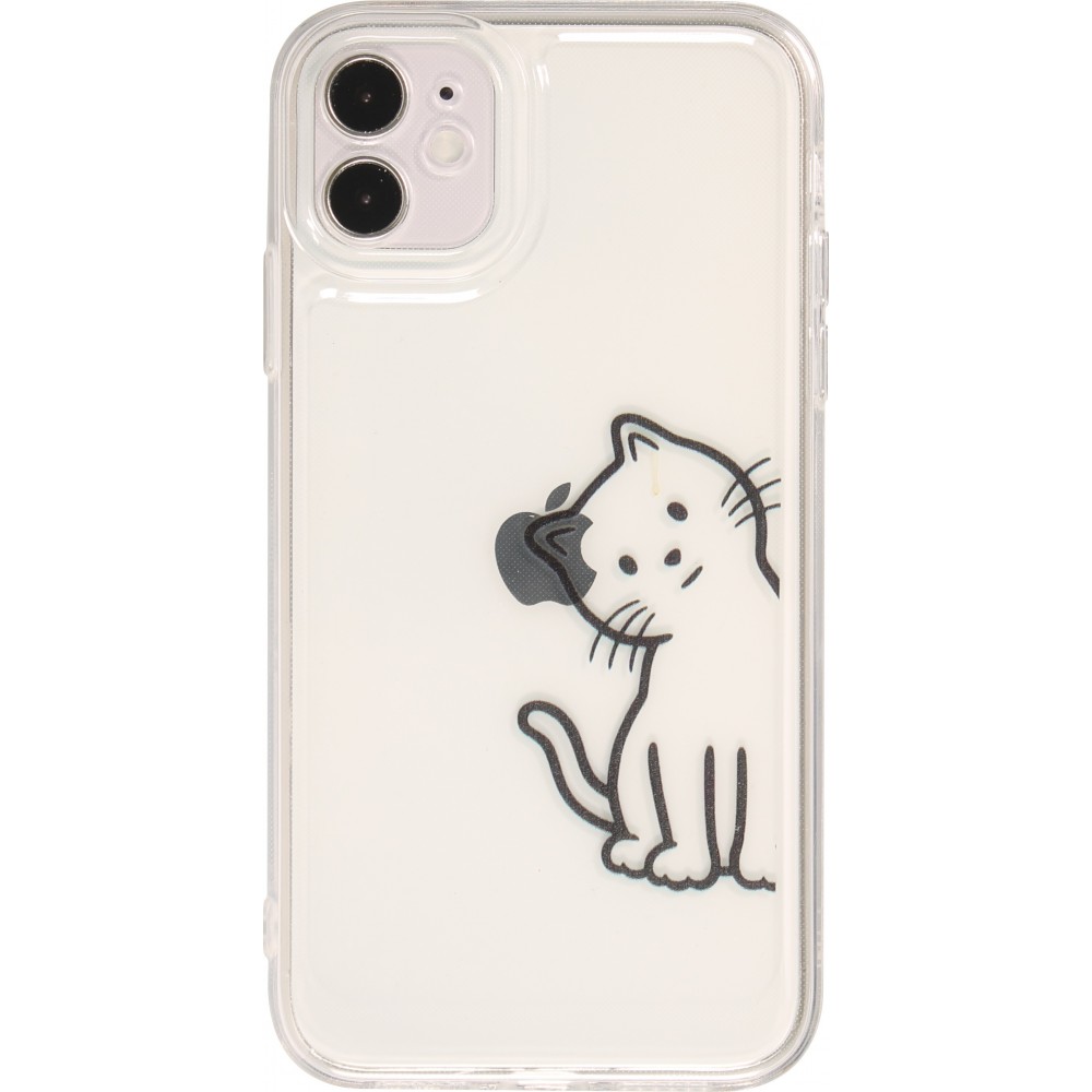 Coque iPhone 11 - Gel silicone transparent petit chat trop mignon
