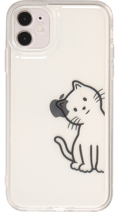 iPhone 11 Case Hülle - Silikon Cover transparent süsse kleine Katze