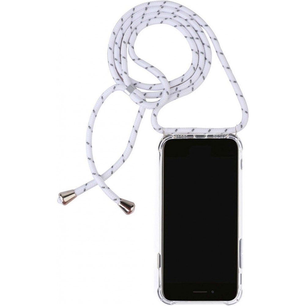 Coque Samsung Galaxy S25+ - Gel transparent avec lacet - Blanc tacheté