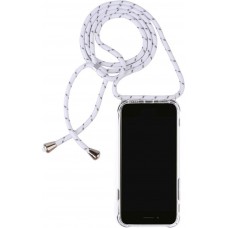 Coque Samsung Galaxy S25+ - Gel transparent avec lacet - Blanc tacheté