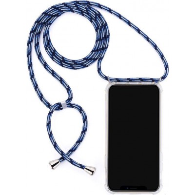 Hülle iPhone 15 - Gummi transparent mit Seil blau gefleckt