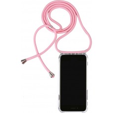 Coque Samsung Galaxy S25 - Gel transparent avec lacet - Rose