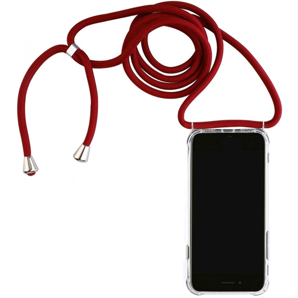 Coque Samsung Galaxy S23 Ultra - Gel transparent avec lacet - Rouge