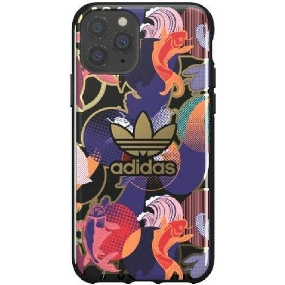 iPhone 11 Pro Case Hülle - Adidas starres Gel japanisch inspiriertes Design mit goldenem Logo - Multicolor