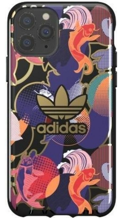 Coque iPhone 12 Pro Max - Adidas gel rigide design inspiration japonaise avec logo doré - Multicolore