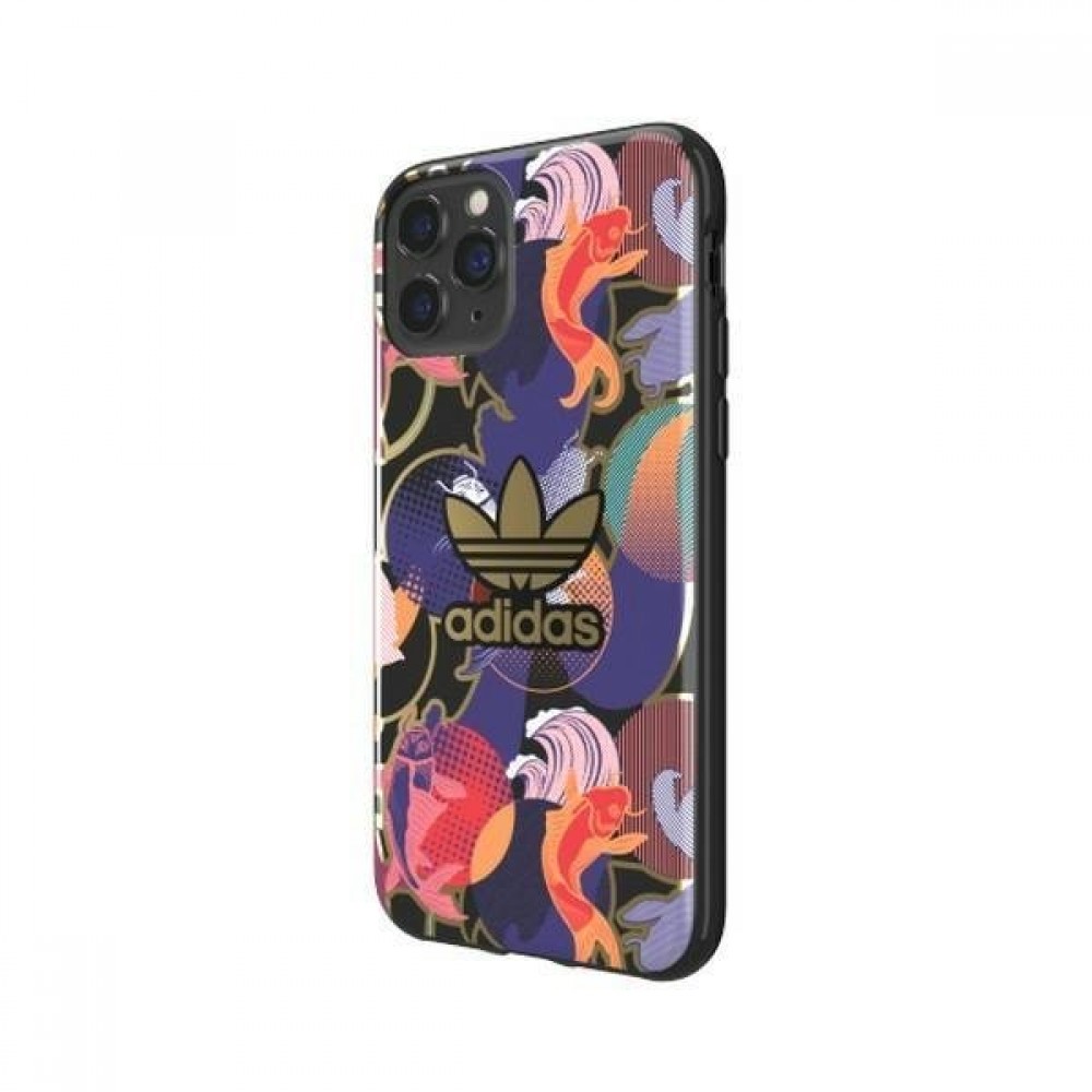 iPhone 11 Pro Case Hülle - Adidas starres Gel japanisch inspiriertes Design mit goldenem Logo - Multicolor