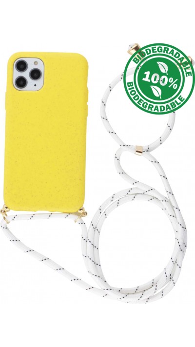 Coque iPhone 11 Pro Max - Bio Eco-Friendly nature avec cordon collier jaune