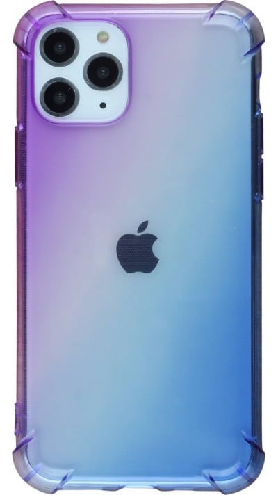 Coque iPhone 11 Pro Max - Bumper Rainbow Silicone anti-choc avec bords protégés -  violet - Bleu