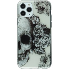 Coque iPhone 11 Pro Max - Clear crâne roses
