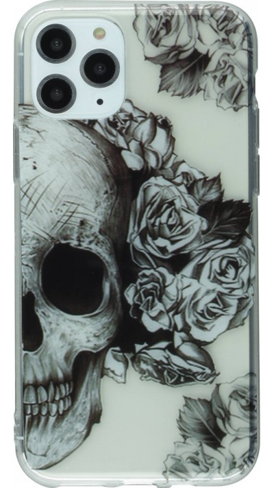 Coque iPhone 11 Pro Max - Clear crâne roses