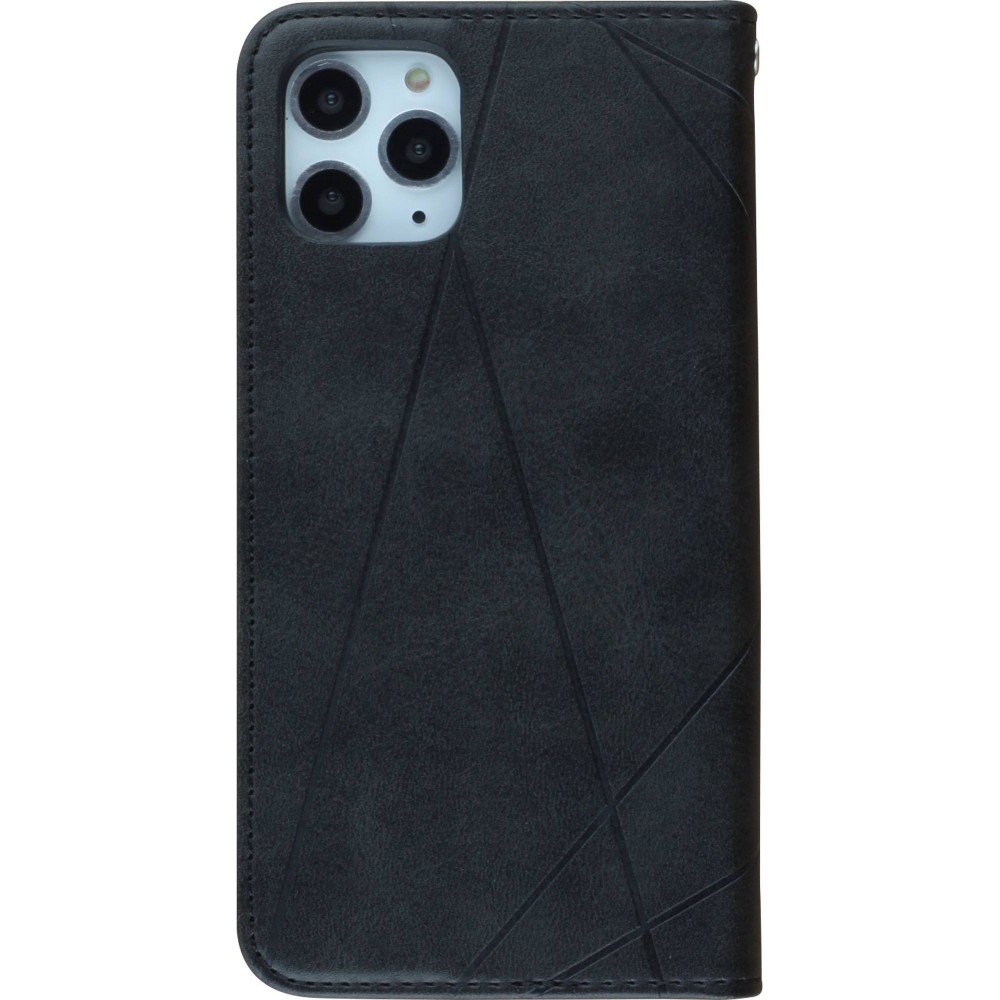 Coque iPhone 11 Pro Max - Flip Géometrique - Noir