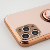 Coque iPhone 11 Pro - Gel Bronze avec anneau - Rose