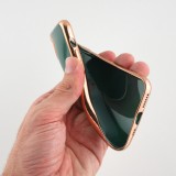 Hülle iPhone 11 Pro Max - Gummi Bronze mit Ring - Dunkelgrün