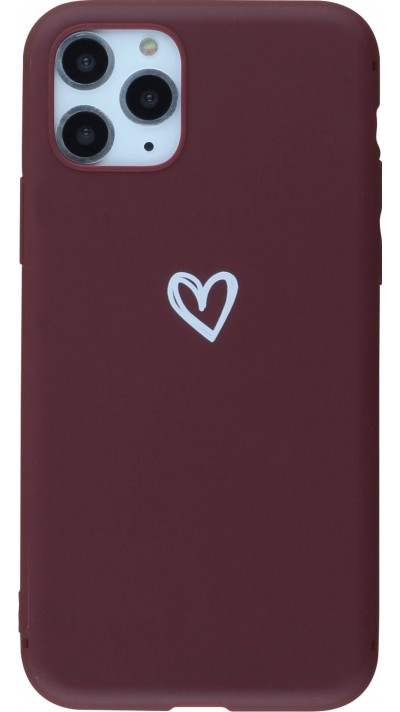 Hülle iPhone 11 Pro - Gummi Herz - Rot