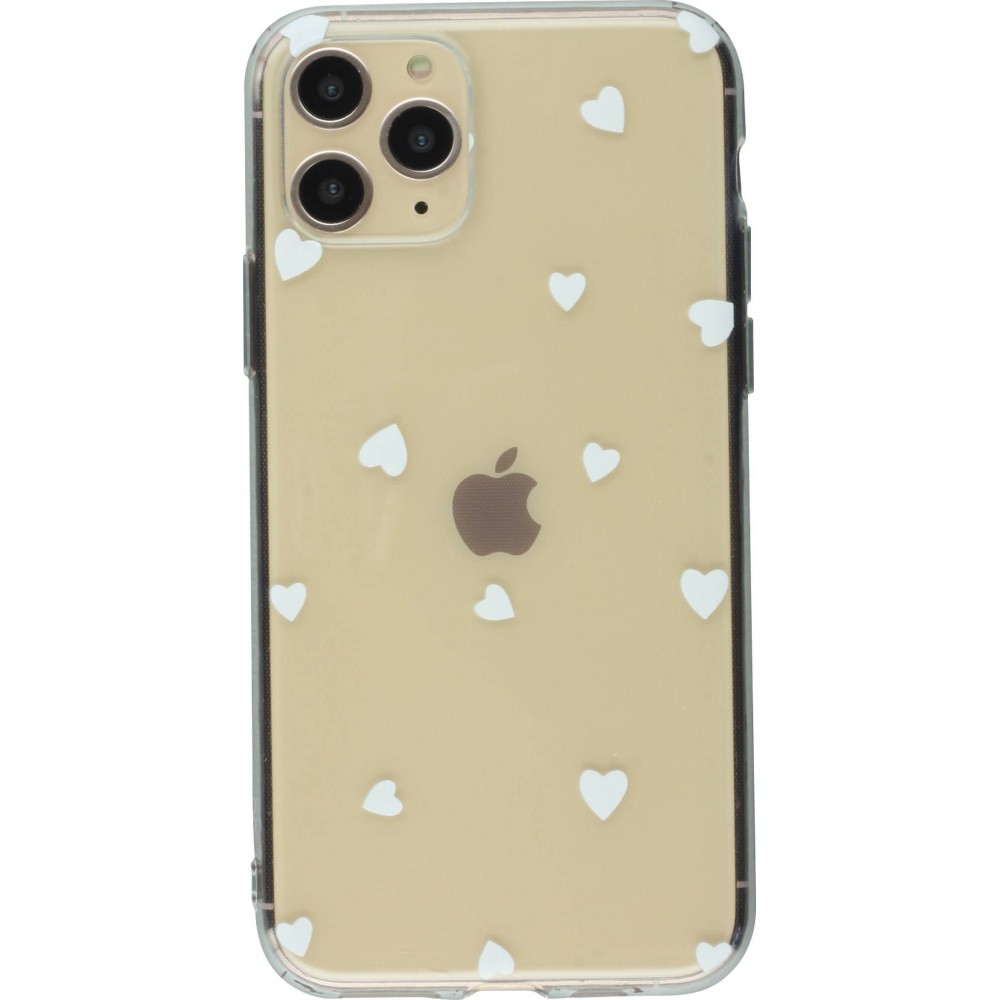 Hülle iPhone 11 - Gummi kleines Herz - Weiss