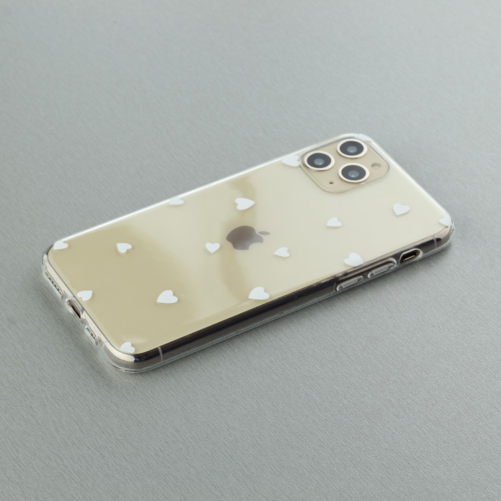 Hülle iPhone 11 - Gummi kleines Herz - Weiss