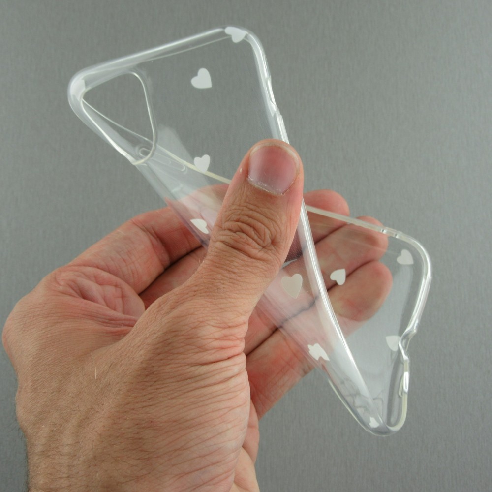 Hülle iPhone 11 - Gummi kleines Herz - Weiss