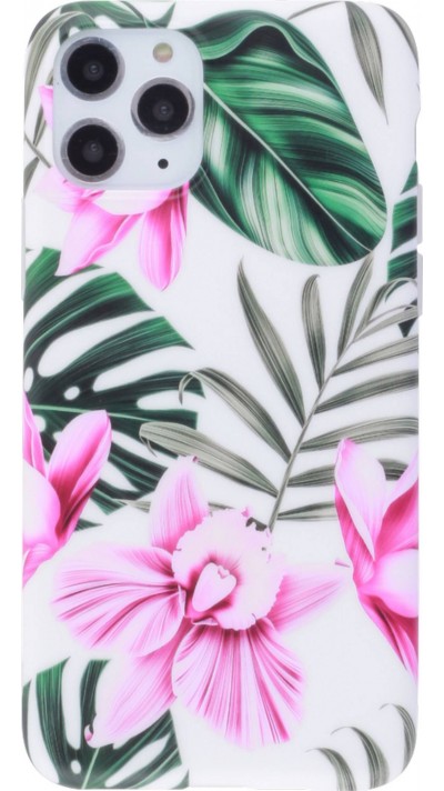 Coque iPhone 11 Pro Max - Jungle Orchidée - Rose