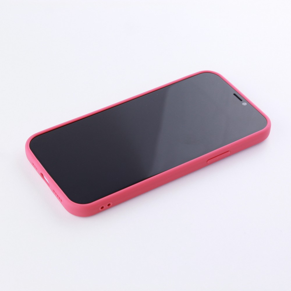 Hülle iPhone 12 Pro - Silikon Mat Herz - Rosa