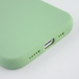 Coque iPhone 12 Pro Max - Silicone Mat Coeur vert clair