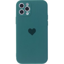 Coque iPhone 12 Pro Max - Silicone Mat Coeur - Vert foncé