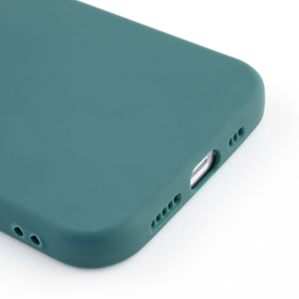 Hülle iPhone 12 Pro - Silikon Mat Herz - Dunkelgrün