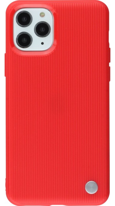 Coque iPhone 11 Pro Max - Strip Line Metal - Rouge