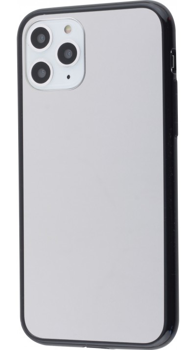 Coque iPhone 11 Pro Max - Miroir bords en silicone noirs