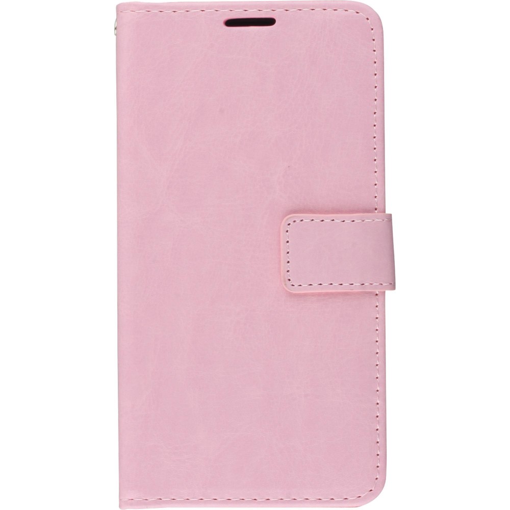 Fourre Samsung Galaxy S25 - Premium Flip cuir lisse porte-cartes - Rose clair