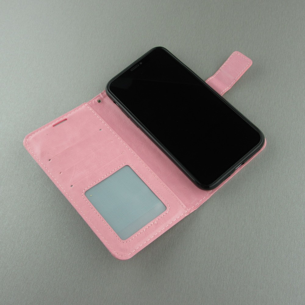 Fourre Samsung Galaxy S25 - Premium Flip cuir lisse porte-cartes - Rose clair