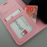 Fourre Samsung Galaxy S25 - Premium Flip cuir lisse porte-cartes - Rose clair