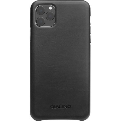 Coque iPhone 11 Pro Max - Qialino cuir véritable - Noir