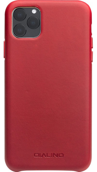 Coque iPhone 11 Pro Max - Qialino cuir véritable - Rouge