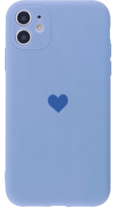 Coque iPhone 13 - Silicone Mat Coeur - Lavande