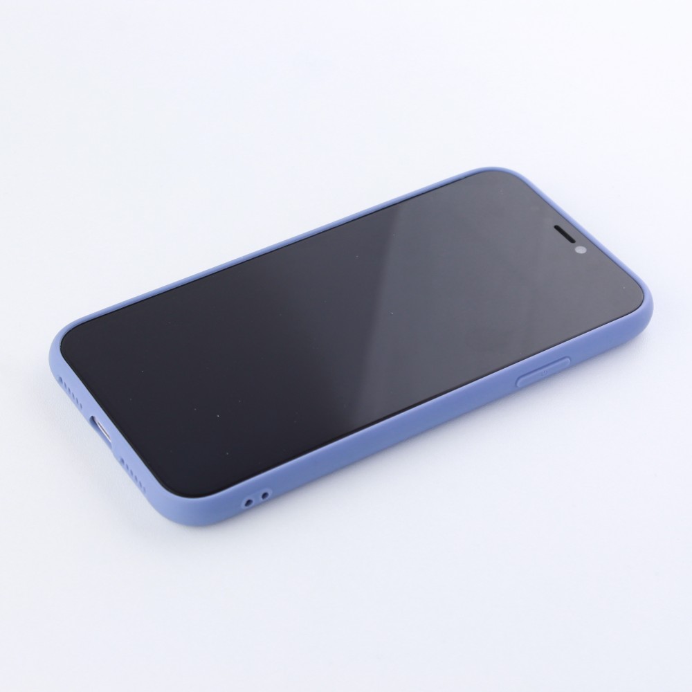 Hülle iPhone 12 - Silikon Mat Herz lavendel