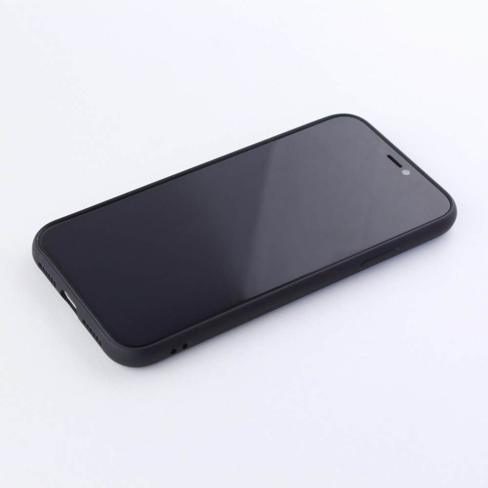 Hülle iPhone 11 - Silikon Mat Herz - Schwarz