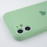 Coque iPhone XR - Silicone Mat Coeur vert clair