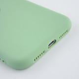 Coque iPhone XR - Silicone Mat Coeur vert clair