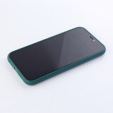 Coque iPhone 12 - Silicone Mat Coeur - Vert foncé