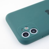 Hülle iPhone 12 - Silikon Mat Herz - Dunkelgrün