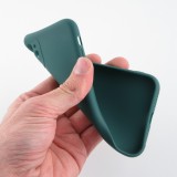 Coque iPhone 12 - Silicone Mat Coeur - Vert foncé