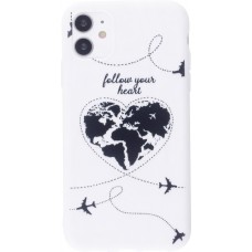 Coque iPhone 12 / 12 Pro - Silicone Mat Travel heart
