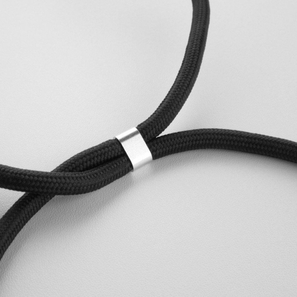 Hülle iPhone 13 - Silikon Matte mit Seil - Schwarz