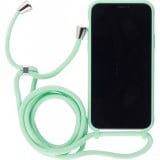 Hülle iPhone 11 Pro Max - Silikon Matte mit Seil - Hellgrün